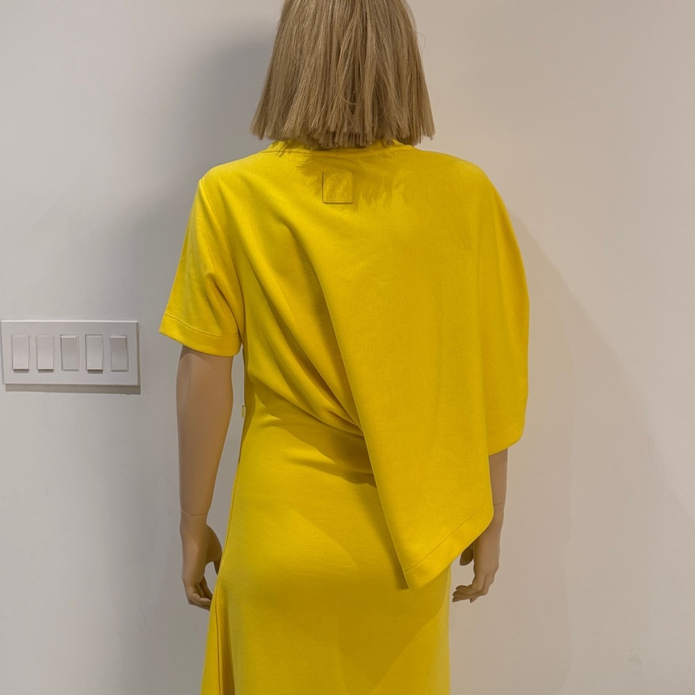 Loewe Yellow Dress asymmetric cotton blend sz 4 - Picture 5 of 16
